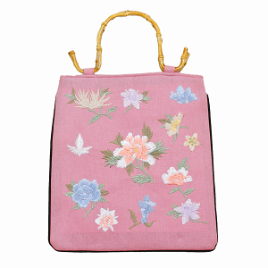 Tasche Leinen, Bambushenkel, Handtaschen, Asiatisch, 6597